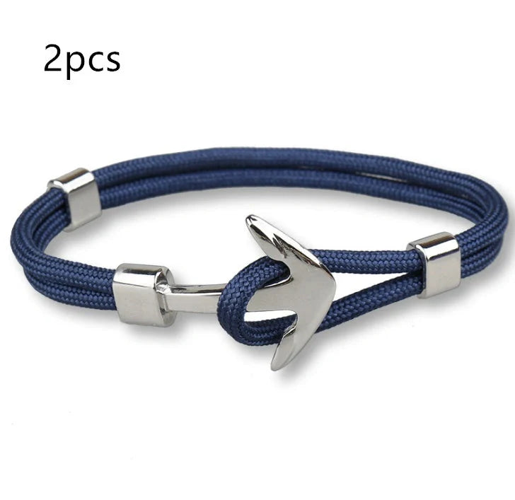 Anchor Bracelet featuring a nautical symbol on a cotton-linen rope