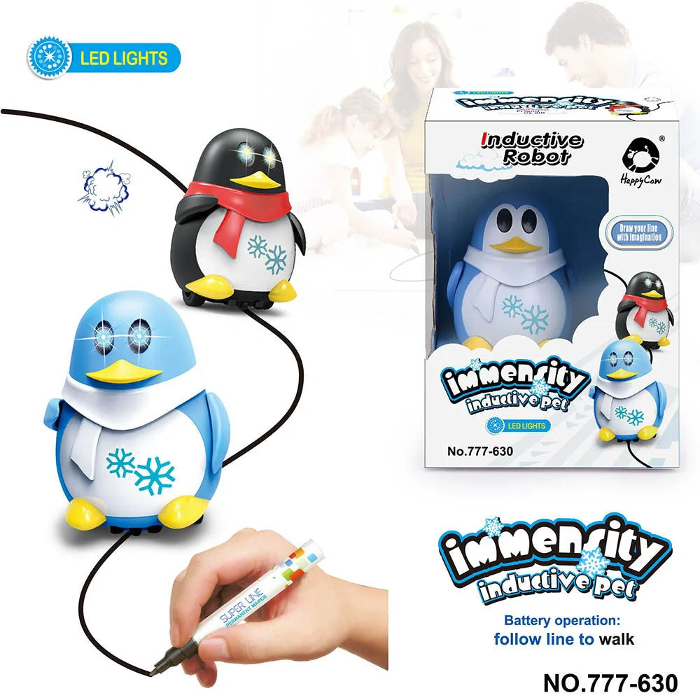 Drawn Line Magic Pet Toy Robot Pen with optical sensor following black lines