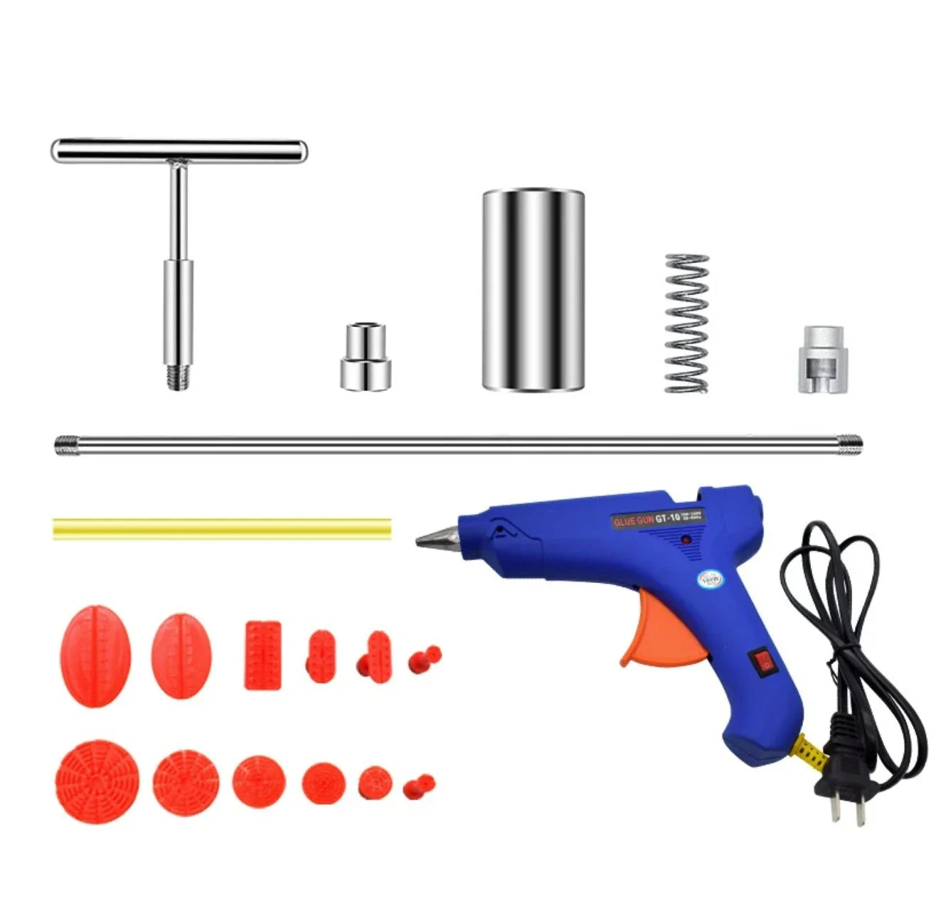 Premium car dent removal kit with slide hammer tool, suction cups, and other accessories for DIY dent repair
