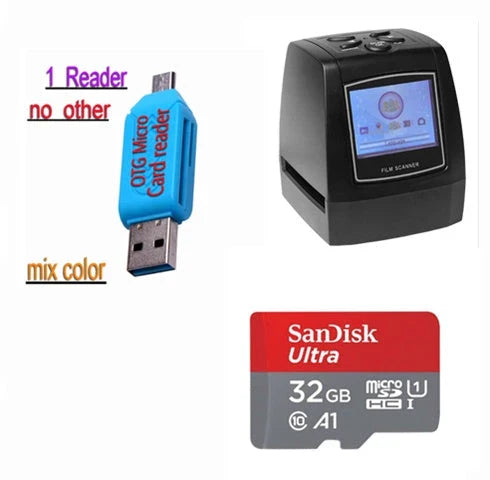 A versatile film and slide scanner that digitizes 35mm film, negatives, and slides with high resolution and vibrant colors.