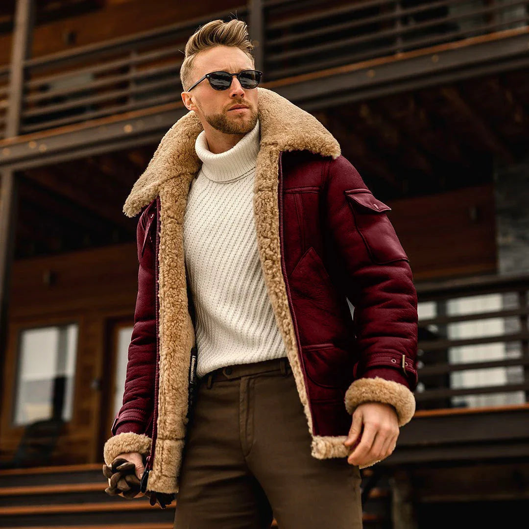 A warm, tactical military-style fleece jacket with a fur collar in various color options