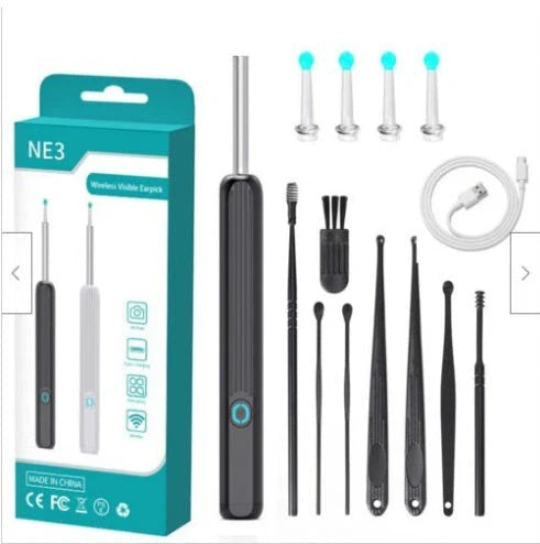 Wireless Otoscope Ear Wax Removal Tool with 360° HD Camera and LED Light for Comprehensive Ear Examination and Cleaning