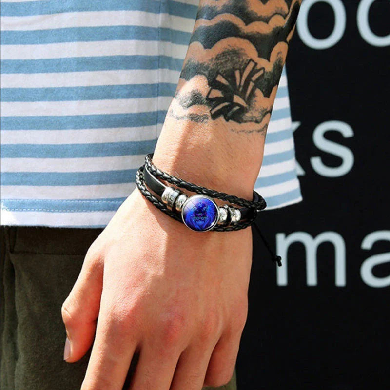 Zodiac Constellation Bracelet with Braided Design for Men, Women, and Kids in Various Colors