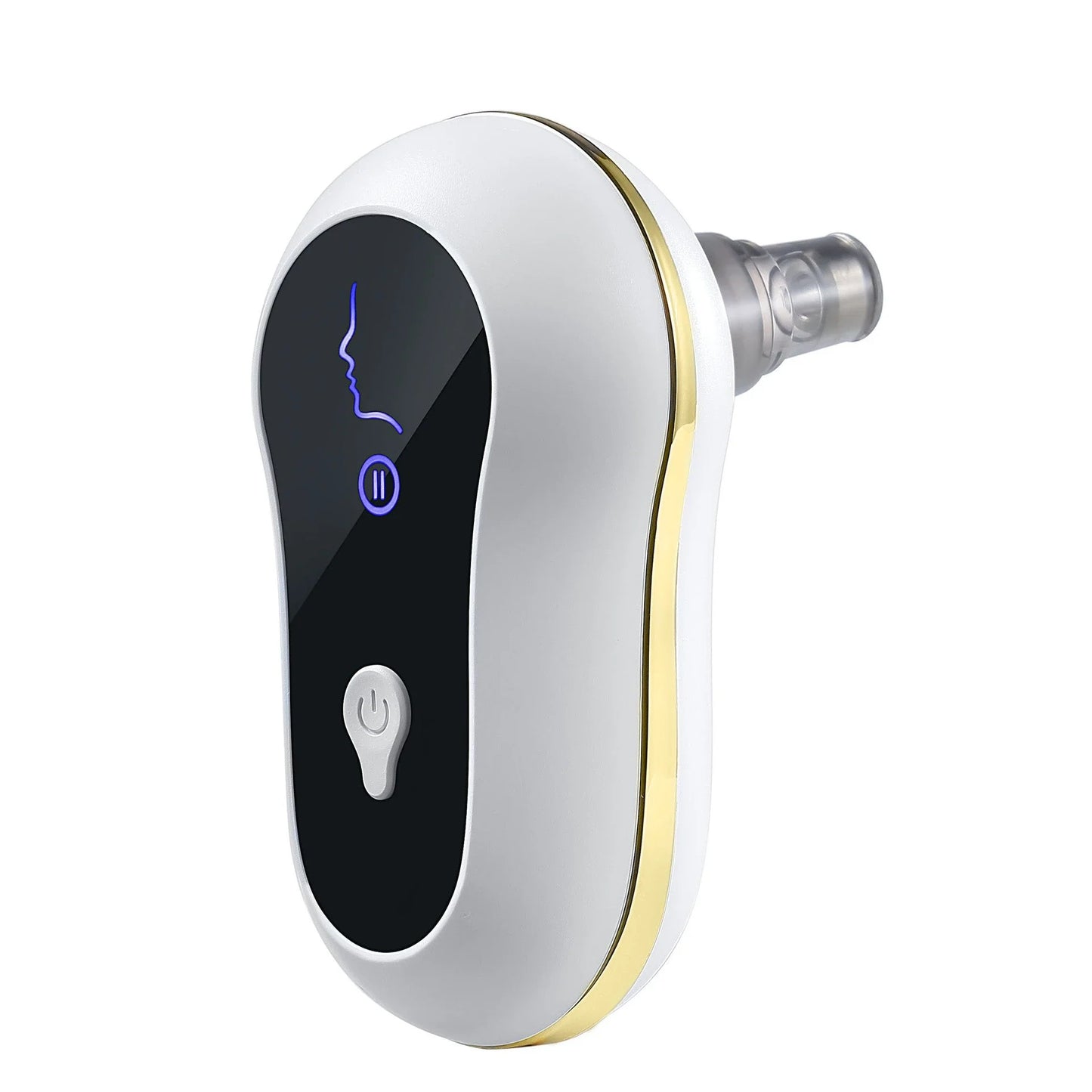 An electric pore vacuum cleaner with a white body and USB power source, designed to deep clean pores and remove blackheads for smooth, radiant skin.
