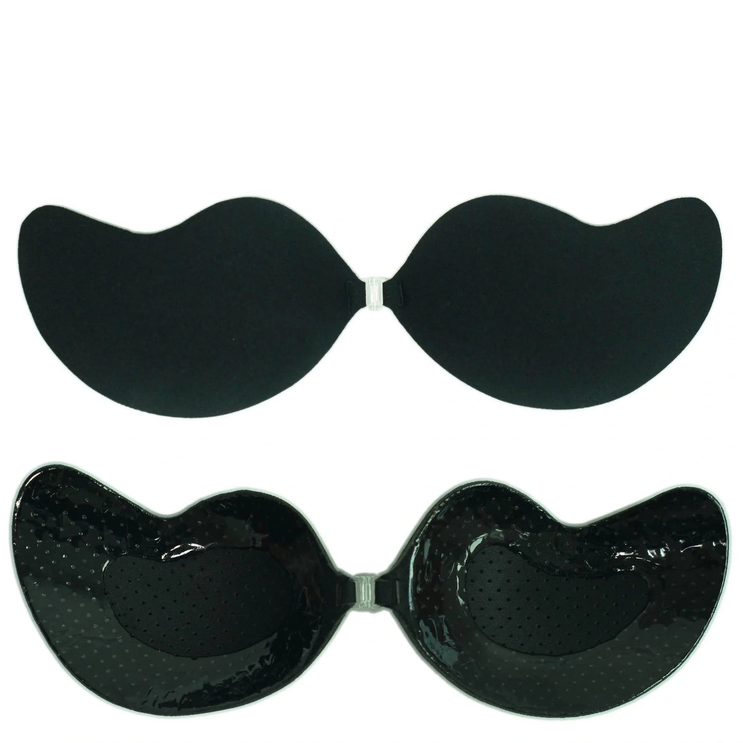Lala Goddess Mango Cup deep V invisible bra in black and flesh colors