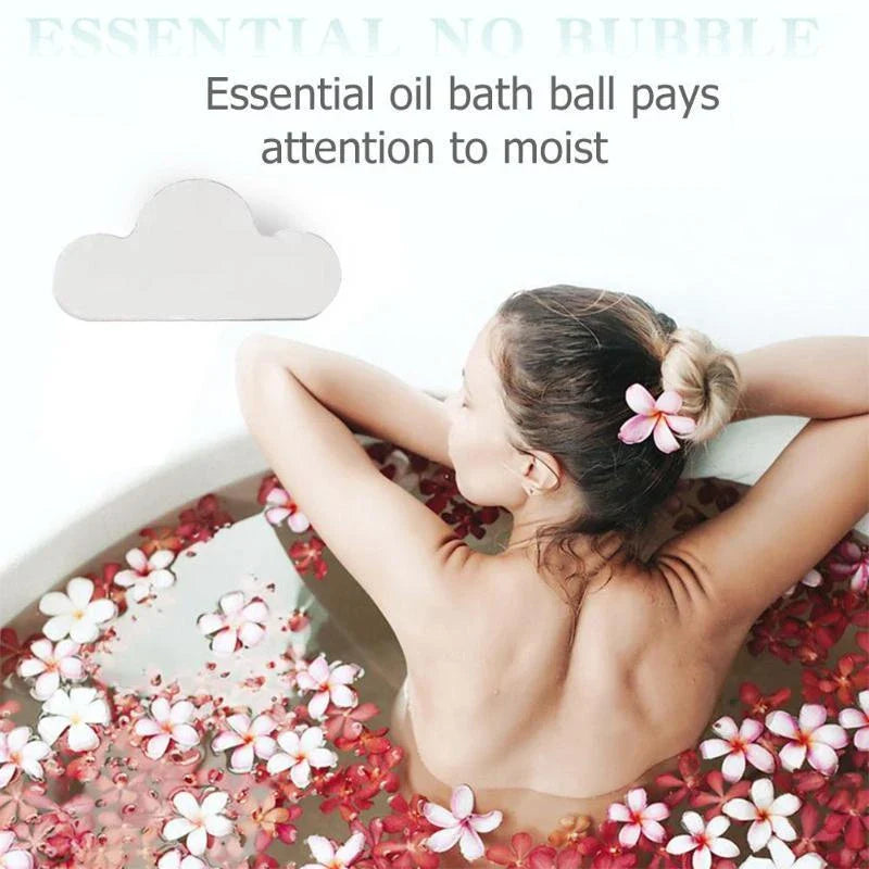 Aromatherapy bath bombs with essential oils, cloud-shaped fizzy balls for a soothing, moisturizing and exfoliating bath time experience