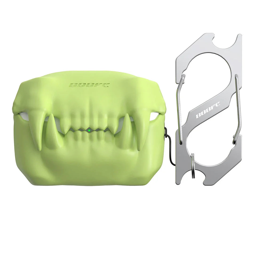 Creative Halloween-themed silicone protective case for AirPods Pro and AirPods Pro 2 with keychain attachment