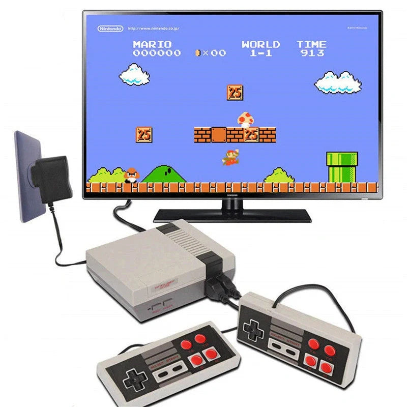 620 classic games console with two joysticks for shared gaming experiences