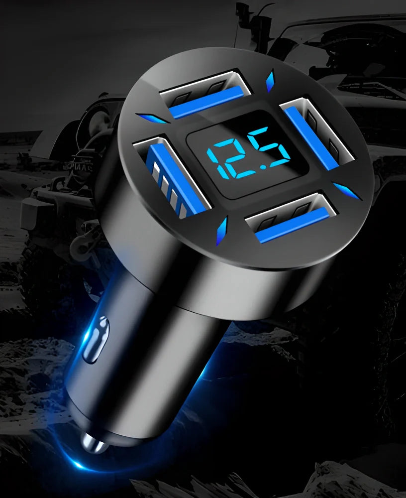 Super fast 66W USB car charger with PD quick charge port for rapid multi-device charging during road trips
