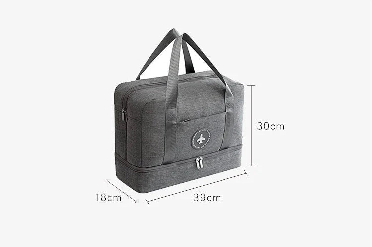Premium waterproof polyester shoe storage bag with laminated zipper pocket and breathable design for travel and various occasions