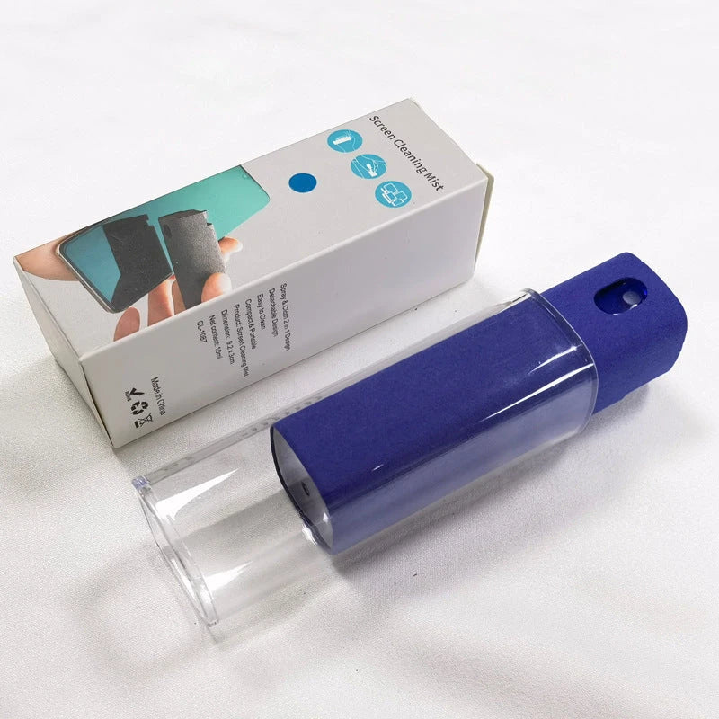 All-in-One Portable Screen Cleaner with Microfiber Wipe and Refillable Cleaning Solution
