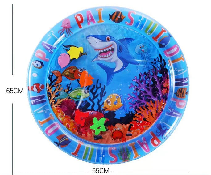 Cooling pet water mat with vibrant animal-themed designs for dogs and cats to stay cool and comfortable