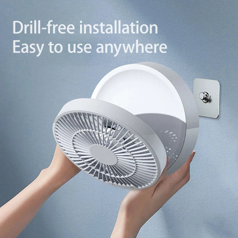 Rechargeable USB Desk Fan with Night Light - Portable Cooling Air Circulator for Home and Office