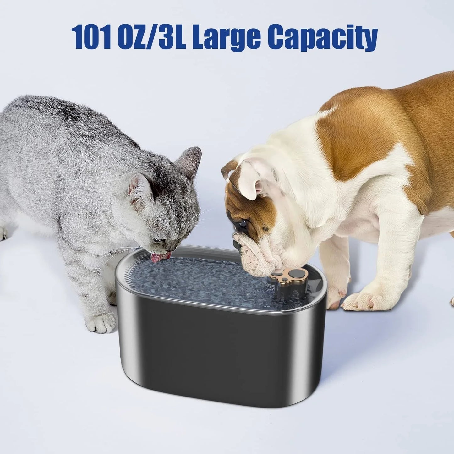 Quiet 3L Automatic Pet Water Fountain with LED Lights for Dogs and Cats - Premium Hydration Solution