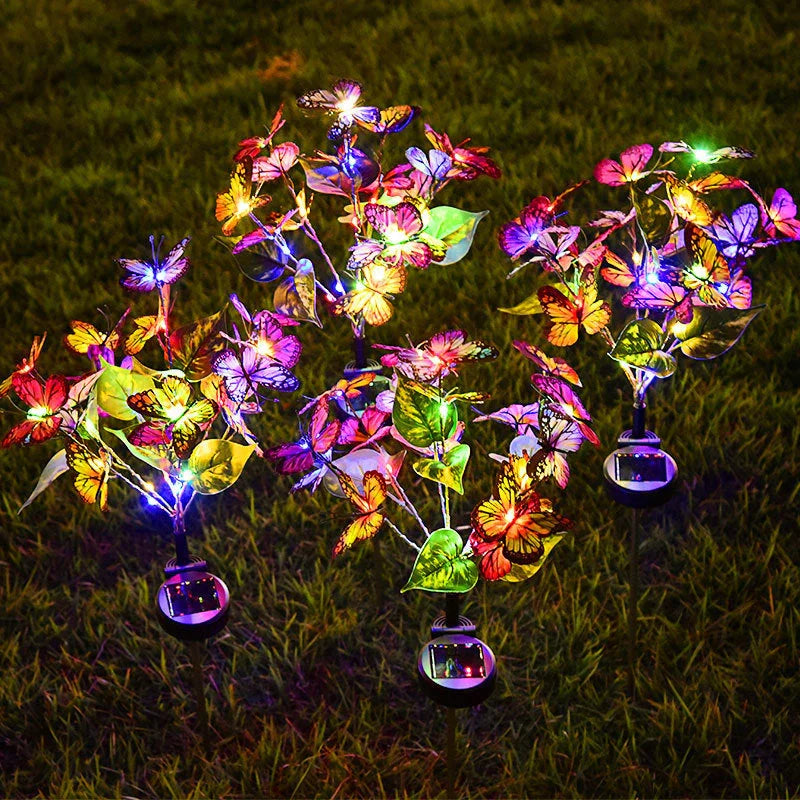 Solar Butterfly Courtyard Light LED with butterfly design for garden decoration