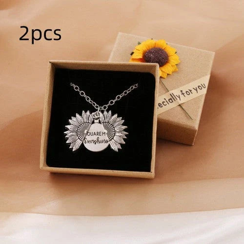 Radiant sunflower necklace with adjustable length and modern design