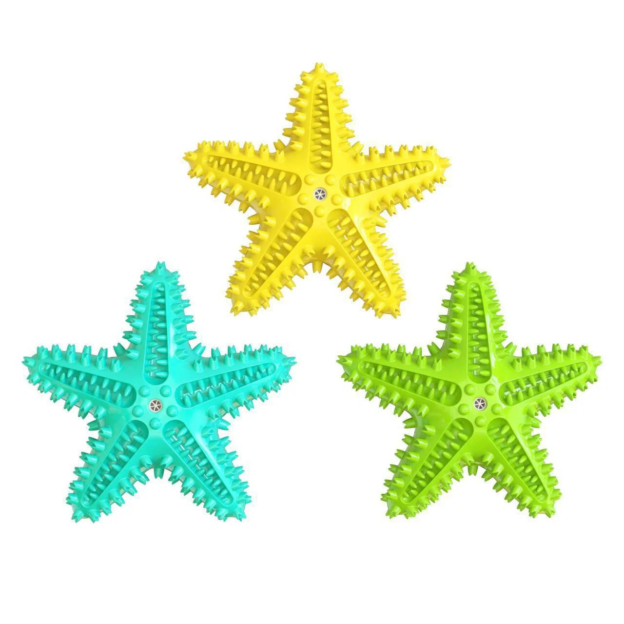 Starfish Vocal Pet Dog Toy Molar Stick in various colors for dental health