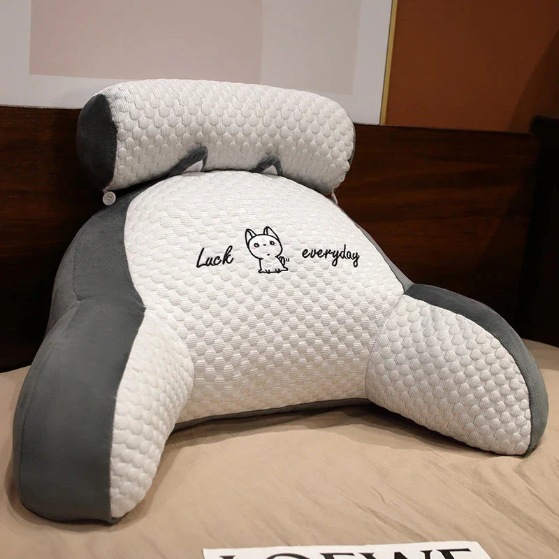 Plush lumbar cushion with ergonomic design for comfortable back and neck support on sofa, chair, and bed