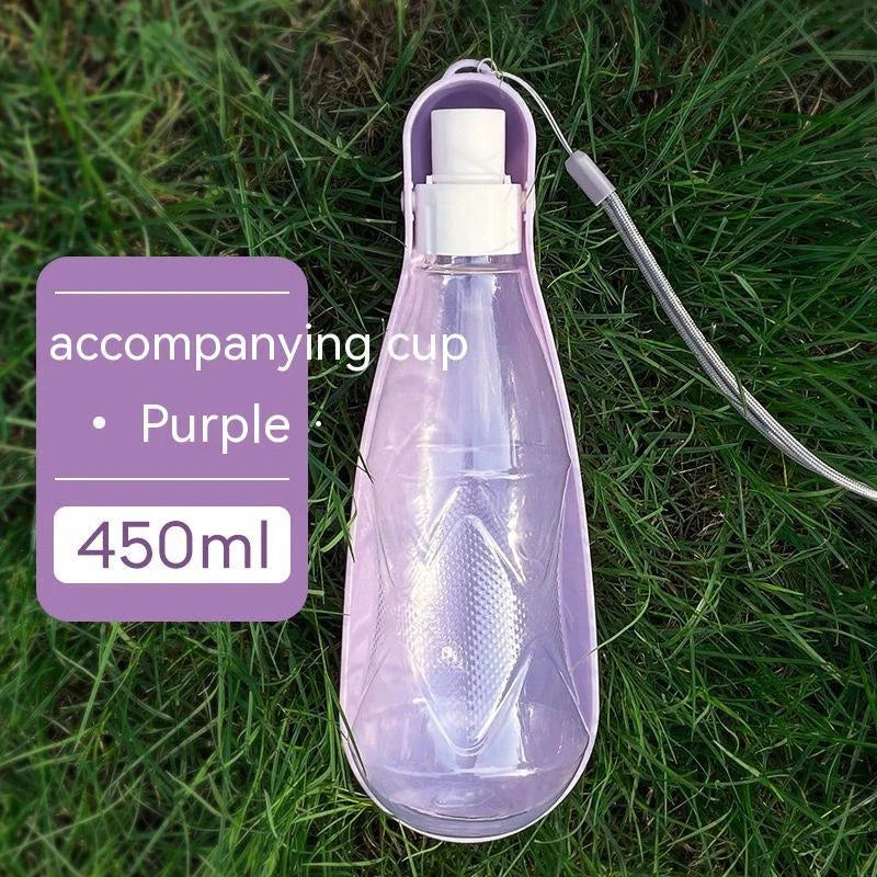 Portable folding dog water bottle with large 550ml capacity in various colors