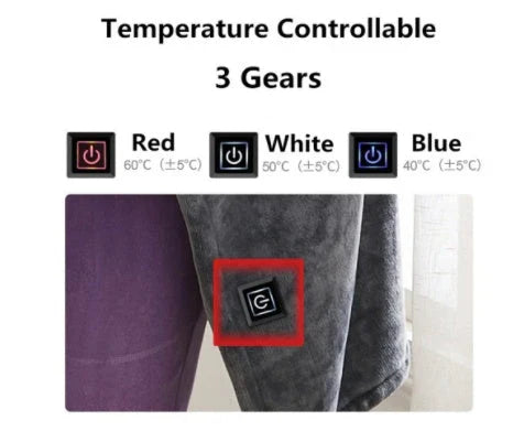 Cozy electric heated blanket made of soft, plush coral fleece with adjustable temperature settings and USB connectivity for portable warmth
