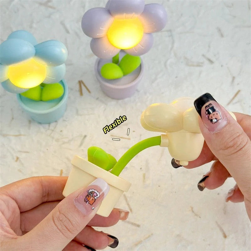 Mini Flower Night Lamp with warm LED light and cute flower design