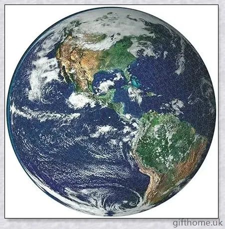 1000 Piece Round Earth Jigsaw Puzzle made from premium quality wood with a stunning, detailed image of the world