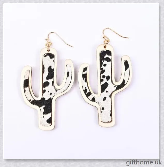 Cactus Tree Earrings in various colors, made of wood with a unique nature-inspired design
