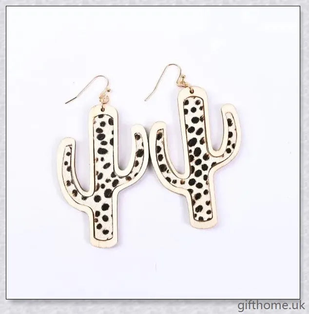 Cactus Tree Earrings in various colors, made of wood with a unique nature-inspired design
