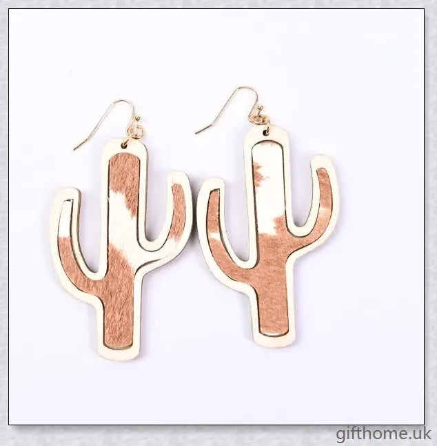 Cactus Tree Earrings in various colors, made of wood with a unique nature-inspired design