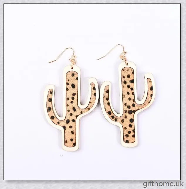 Cactus Tree Earrings in various colors, made of wood with a unique nature-inspired design