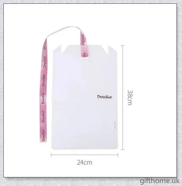 Dress Book - Space-Saving Clothes Folder Organiser with pink and gold colour options, neatly folded clothes, and a tidy wardrobe.