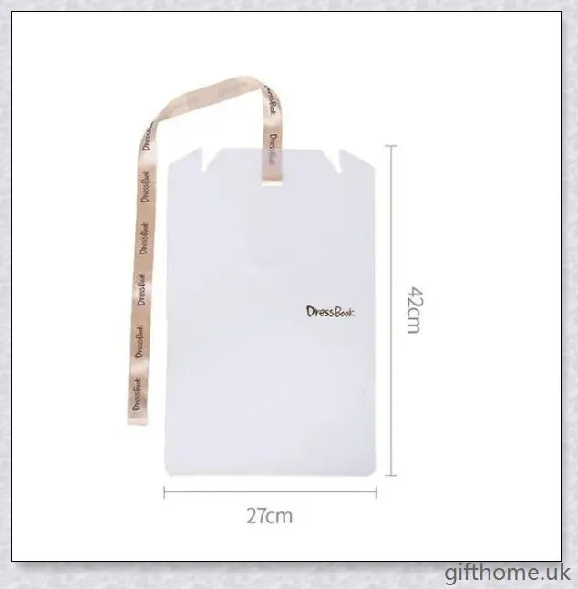 Dress Book - Space-Saving Clothes Folder Organiser with pink and gold colour options, neatly folded clothes, and a tidy wardrobe.