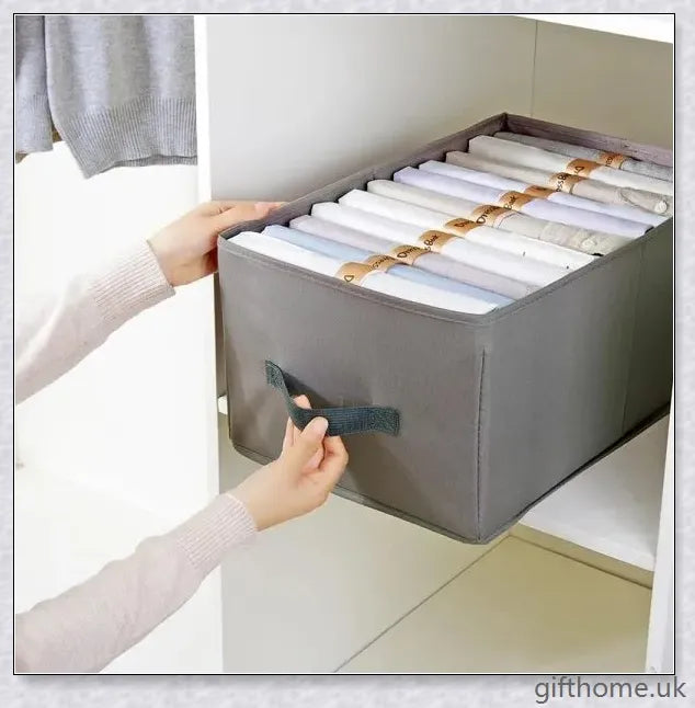 Dress Book - Space-Saving Clothes Folder Organiser with pink and gold colour options, neatly folded clothes, and a tidy wardrobe.