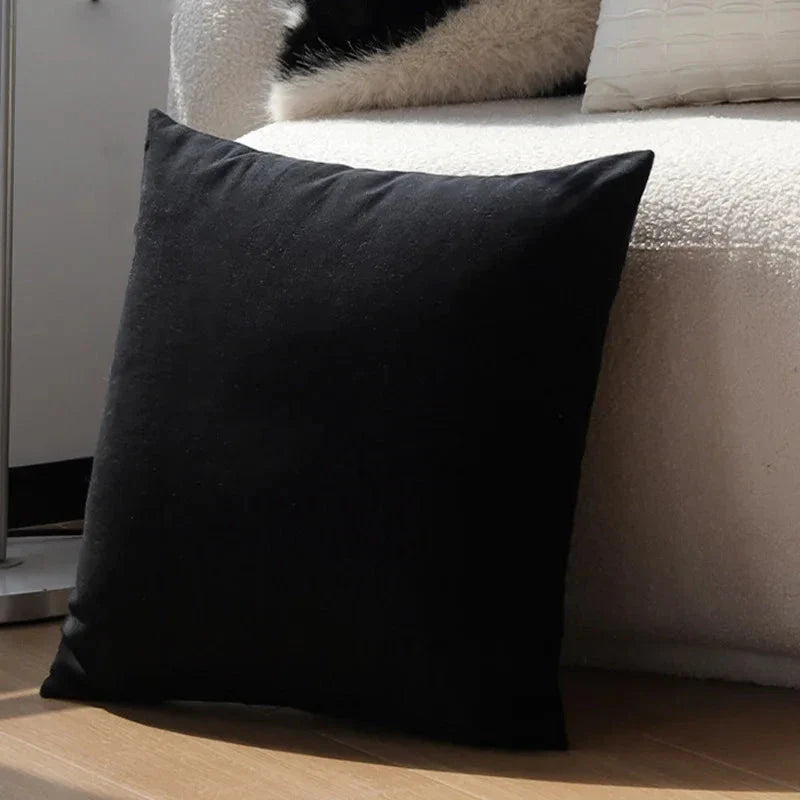 Italian Minimalist Black and White Cushion Cover - Soft, Durable and Eco-Friendly Luxury Pillowcase