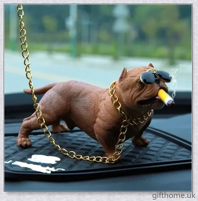 American Bully dog dashboard decor made with high-quality materials for a lifelike and stylish car interior accessory