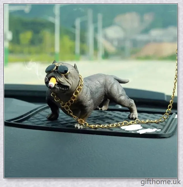 American Bully dog dashboard decor made with high-quality materials for a lifelike and stylish car interior accessory