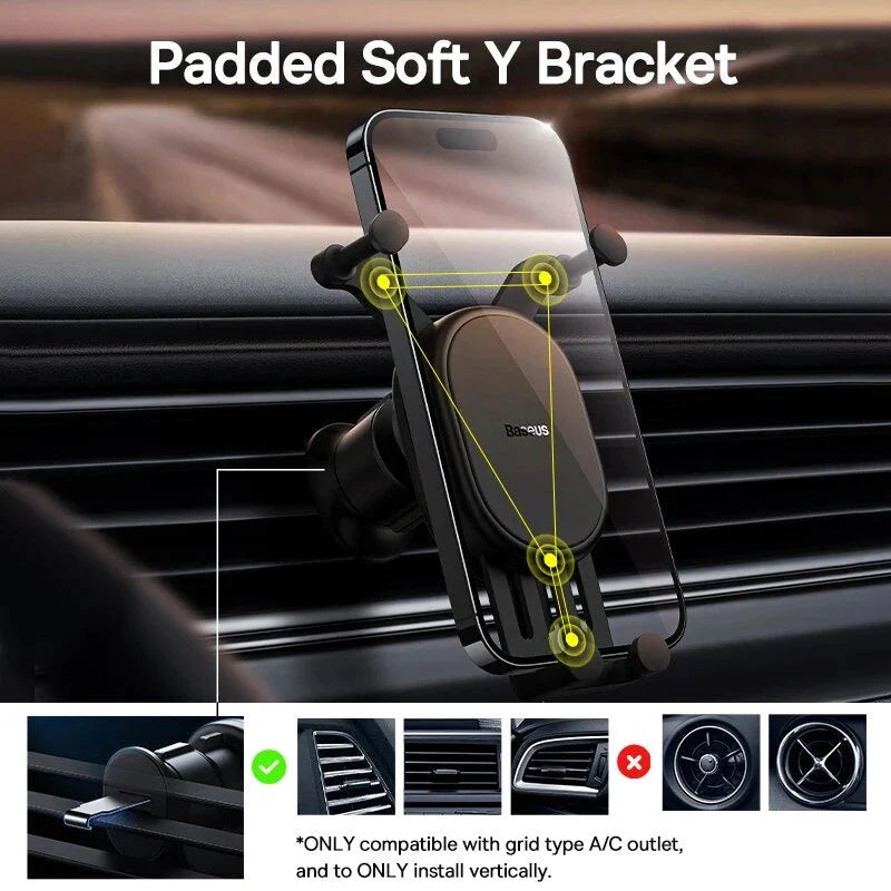 GiftHome_UK Gravity Auto-Restore Car Phone Holder: Secure & Stylish