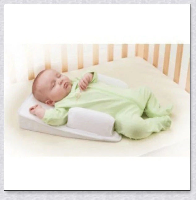 Newborn Baby Sleep Fixed Position & Anti Roll Pillow with air vent bumpers and mesh fabric for comfort and breathability