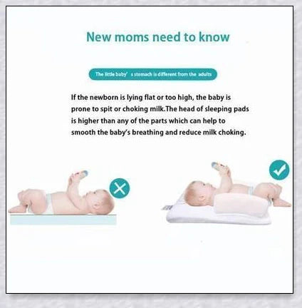 Newborn Baby Sleep Fixed Position & Anti Roll Pillow with air vent bumpers and mesh fabric for comfort and breathability