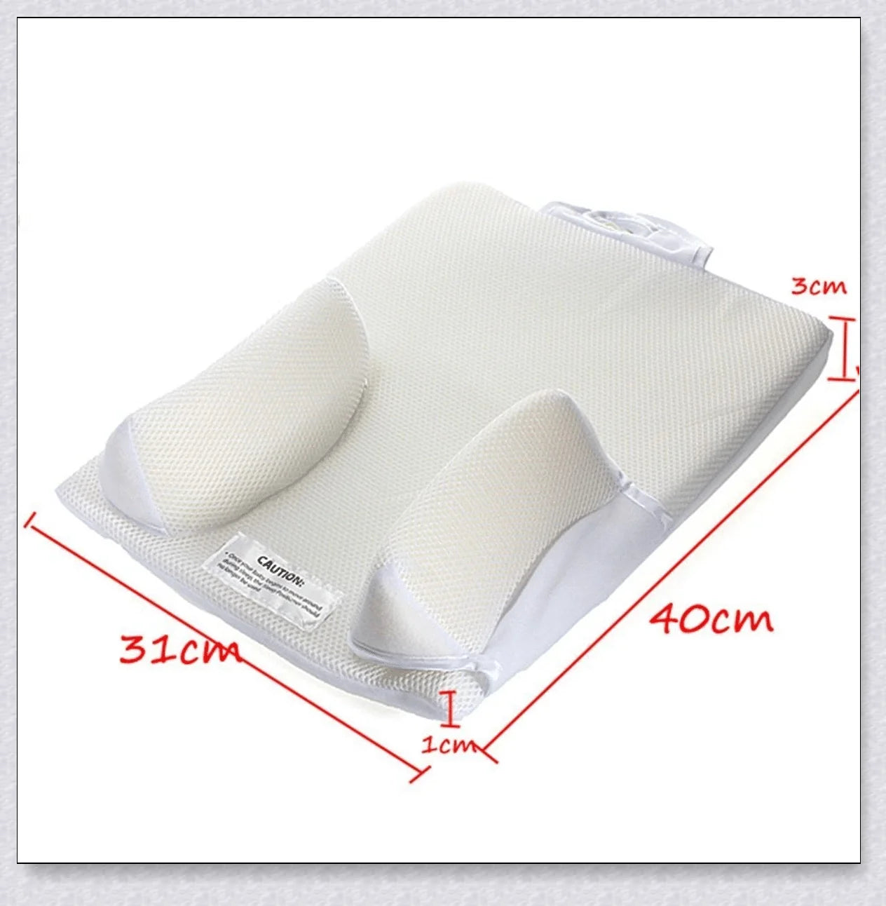 Newborn Baby Sleep Fixed Position & Anti Roll Pillow with air vent bumpers and mesh fabric for comfort and breathability
