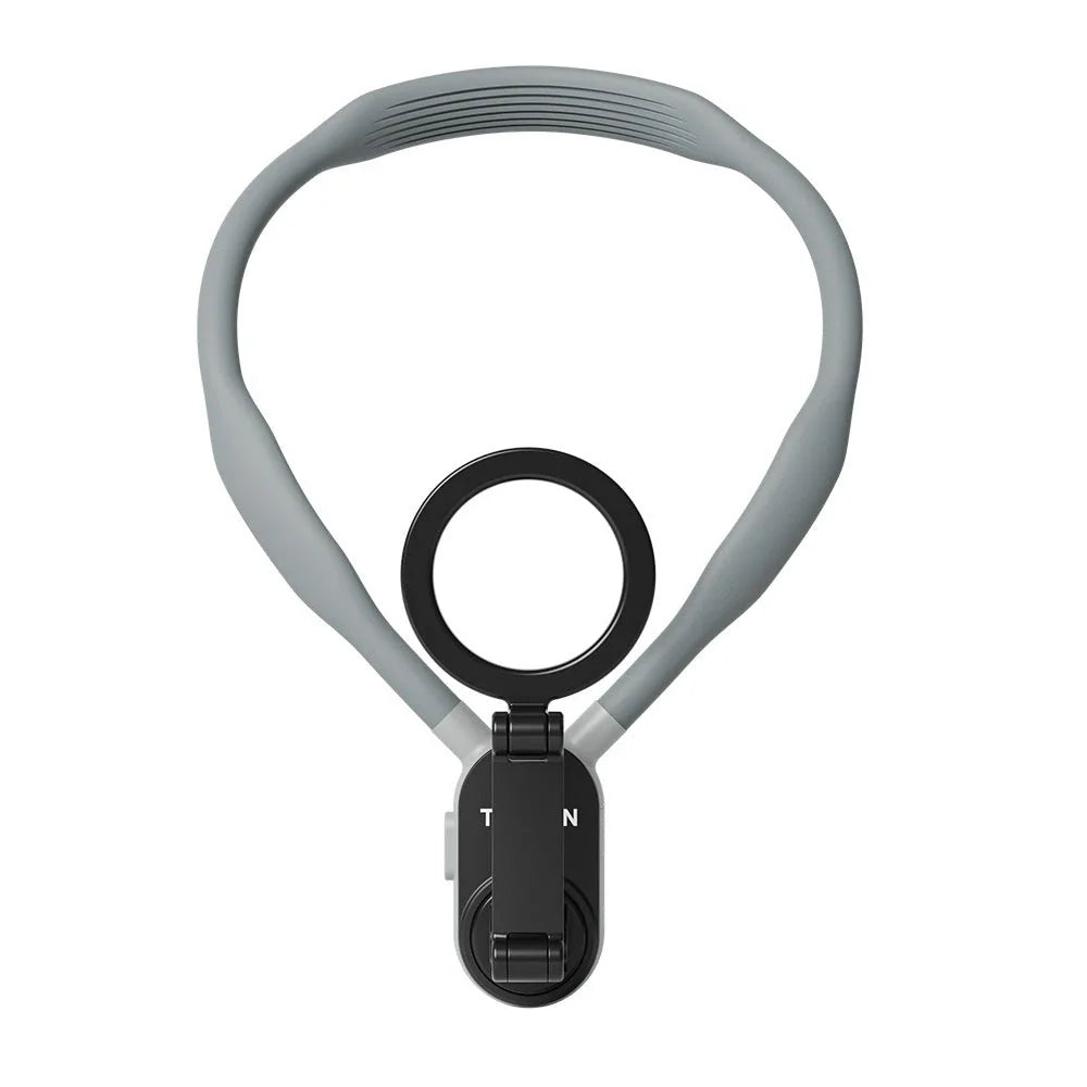 Hands-Free Magnetic Phone Mount for Neckwear with Silicone and Aluminum Construction, Secure Magnetic Suction, and Versatile Orientation Options
