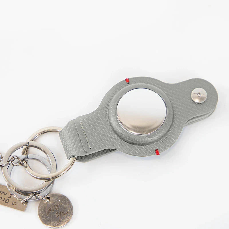 Stylish AirTag Holder with Durable Key Ring - Premium PU Leather Accessory for Secure Apple AirTag Tracking