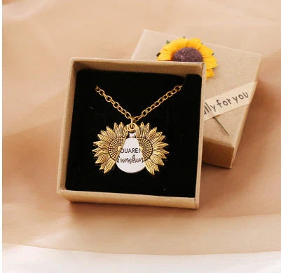 Radiant sunflower necklace with adjustable length and modern design