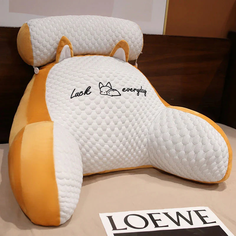 Plush lumbar cushion with ergonomic design for comfortable back and neck support on sofa, chair, and bed