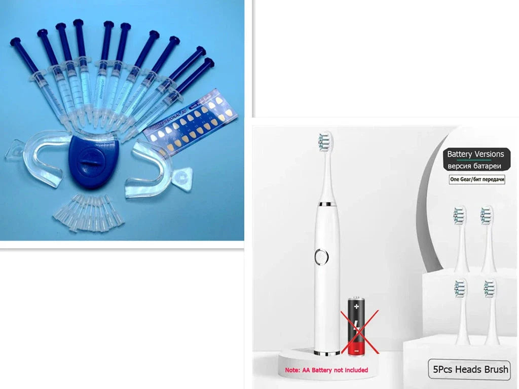 Premium teeth whitening kit with LED light for a dazzling, radiant smile