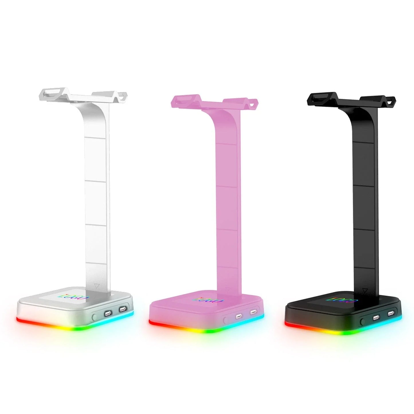 KAFRI RGB Headphone Stand with Power Strip and USB Charging Ports