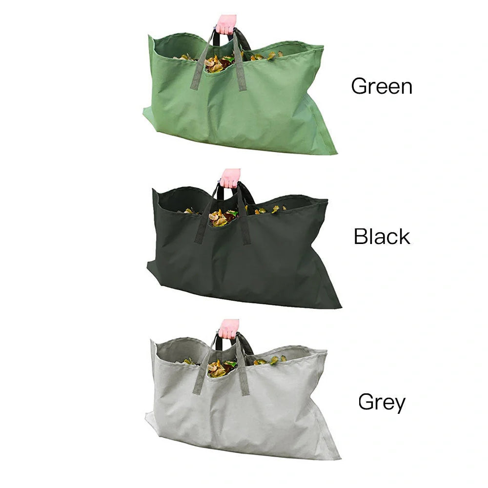 Heavy-duty recyclable garden waste tarpaulin bag in green, grey, or black
