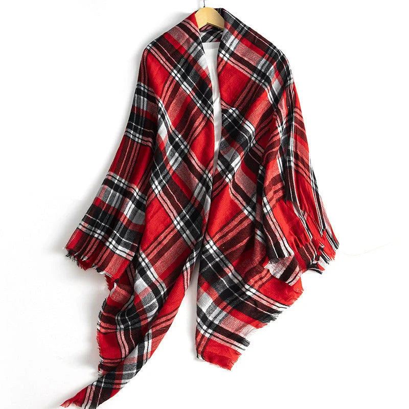 Luxury plus-sized double-sided cashmere-like scarf shawl in various colors