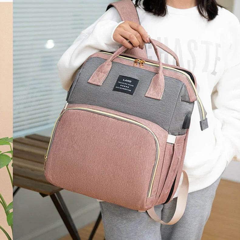 New Mummy Baby Crib Backpack with insulated milk storage compartment and large capacity