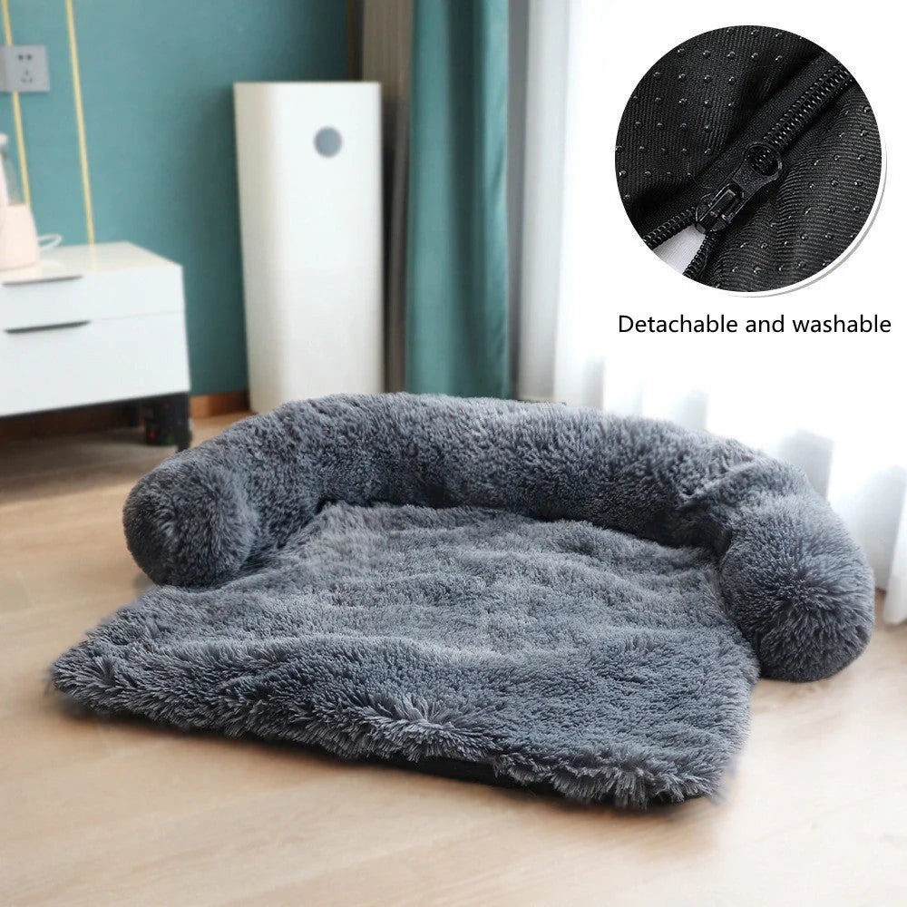 Removable pet dog mat with soft velvet fabric and self-warming polyester inner layer